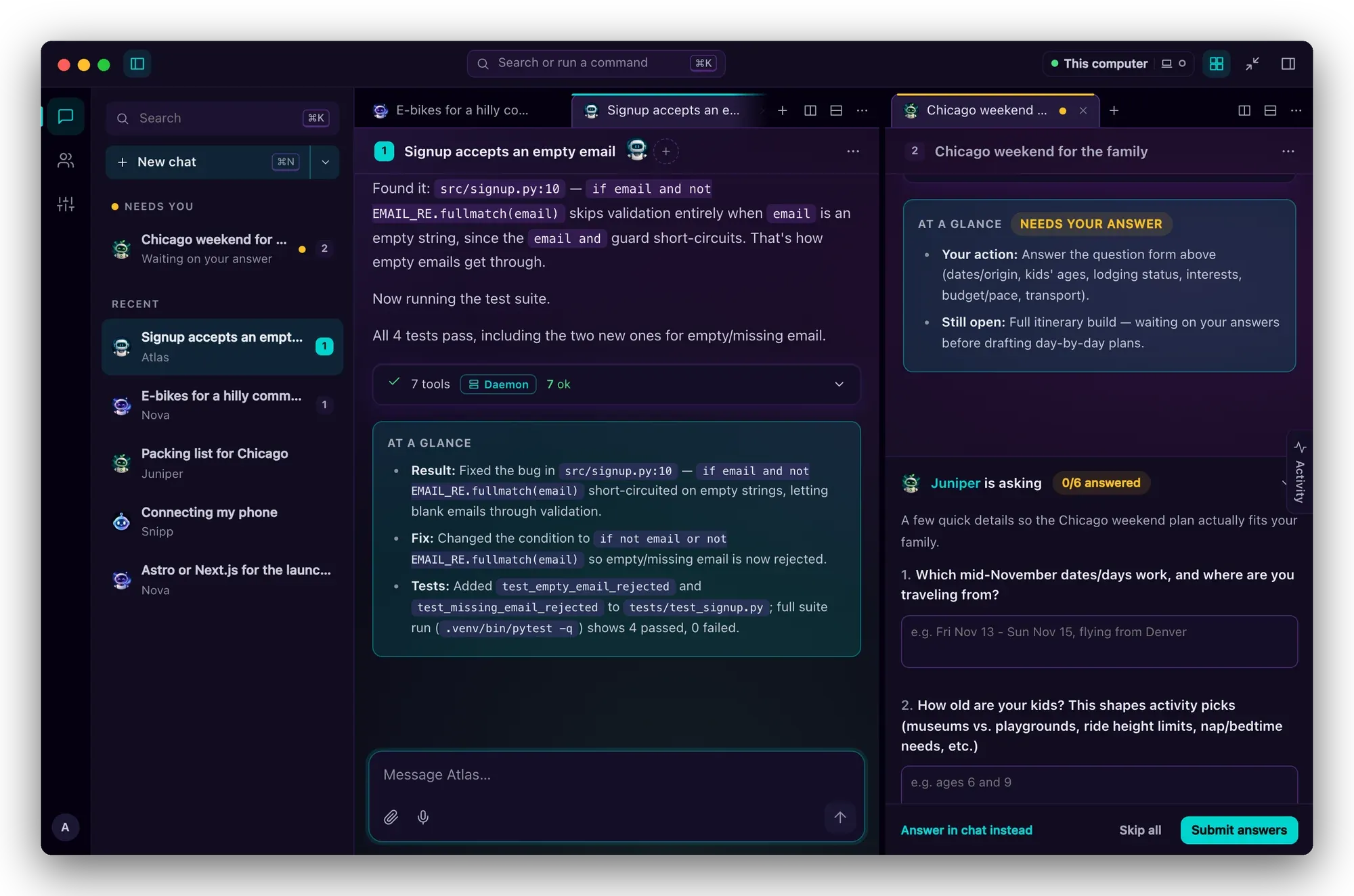 Snippbot Desktop in the Aurora theme